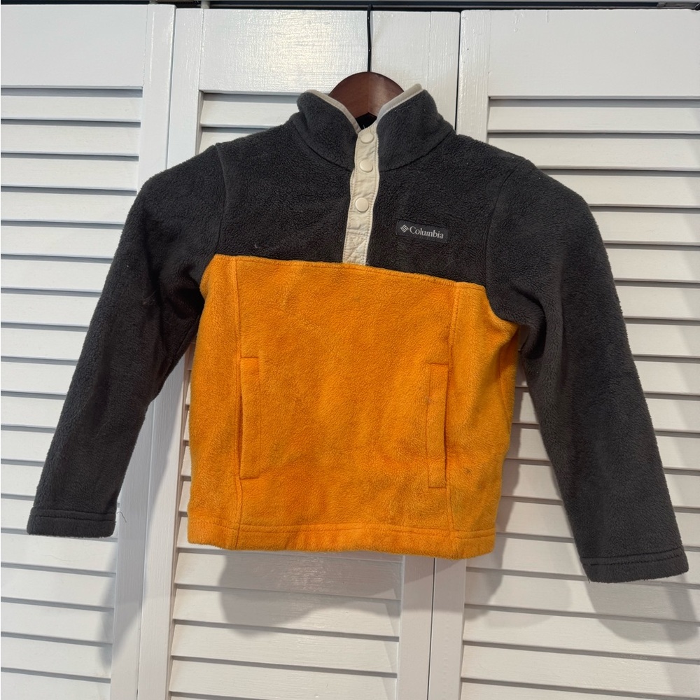 Columbia Kids' Charcoal and Orange Fleece Hoodie